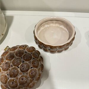 Brown Textured Ceramic Bowl